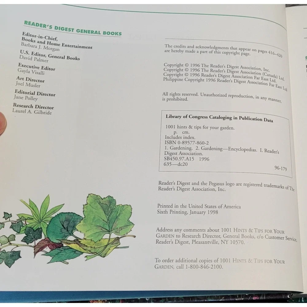 Reader's Digest 1001 Hints and Tips For Your Garden (Hardcover Book)